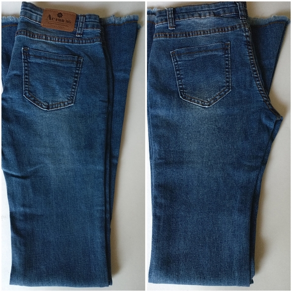 Denim flare fitted jeans. - Picture 7 of 12